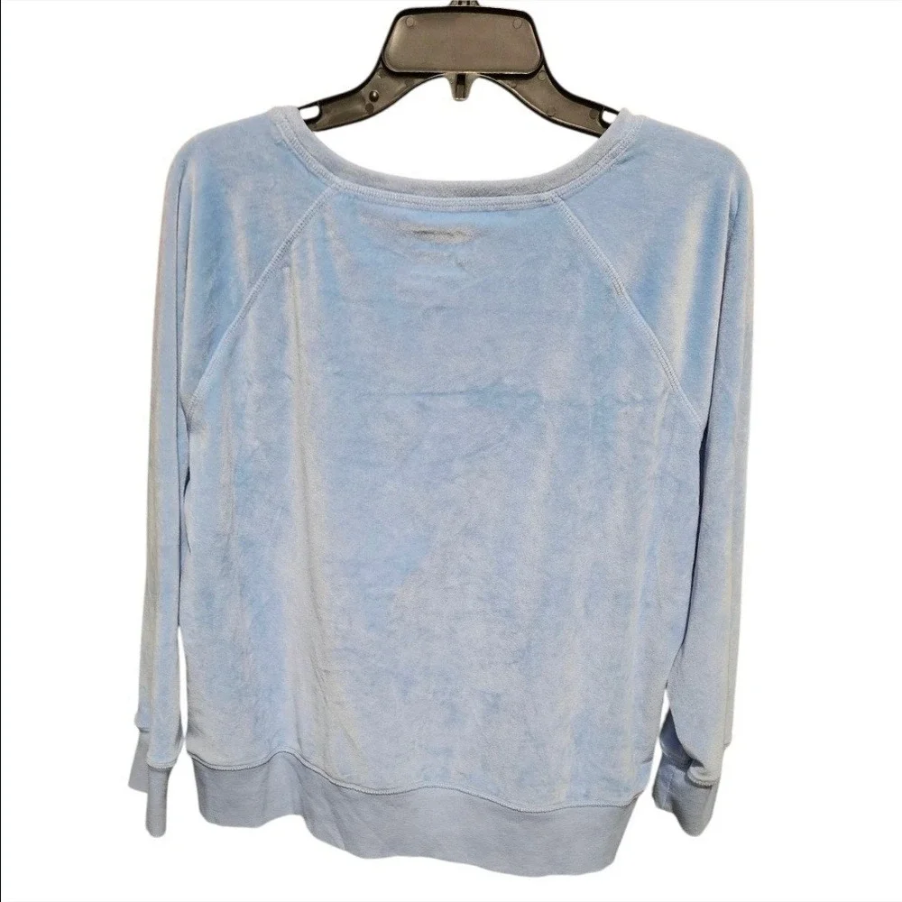 MUK LUKS Women's Light Blue Velour Scottish‎ Terrier Dog Applique Sweatshirt XL - Picture 5 of 9